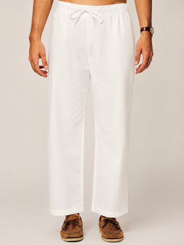 AFRO LINEN TRUNK | WHITE & BROWN