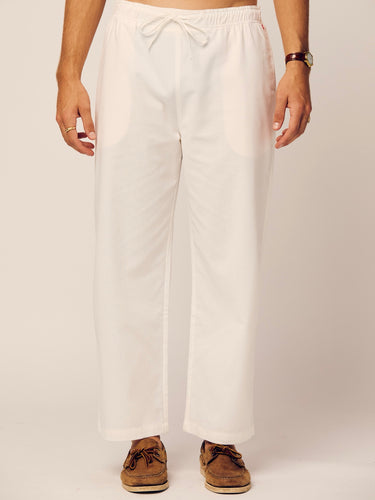 AFRO LINEN TRUNK | WHITE & PINK